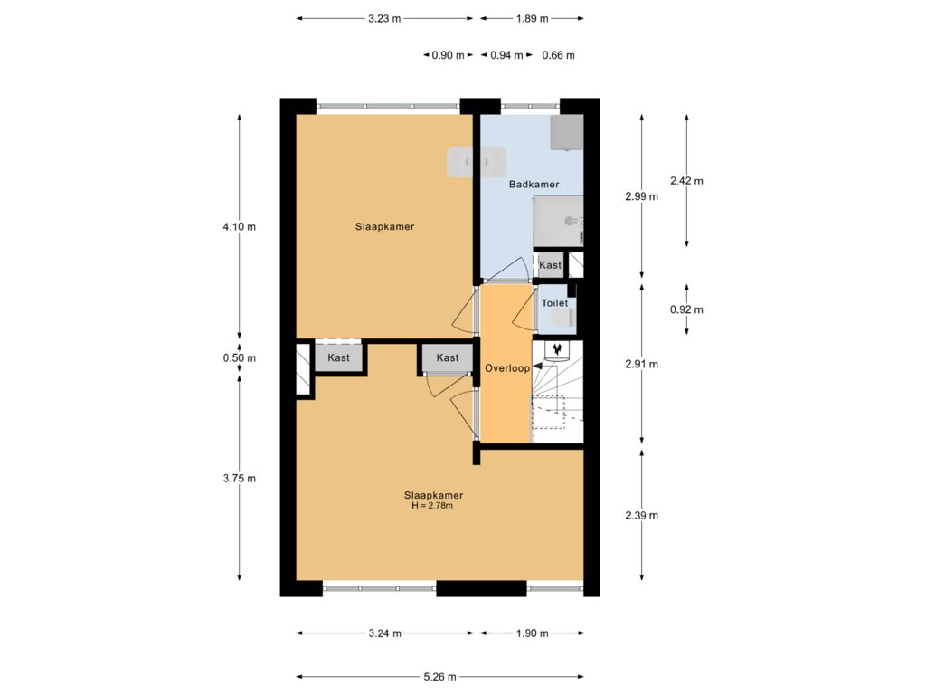 View floorplan of 2e verdieping of Balijelaan 91-BS