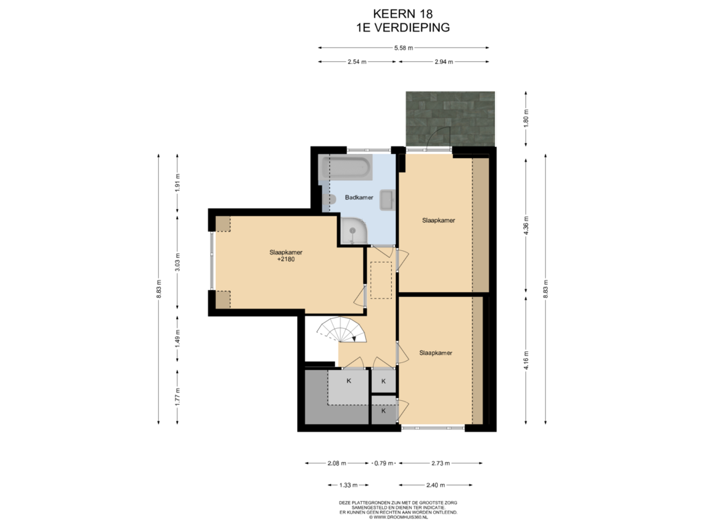 Bekijk plattegrond van 1E Verdieping van Keern 18