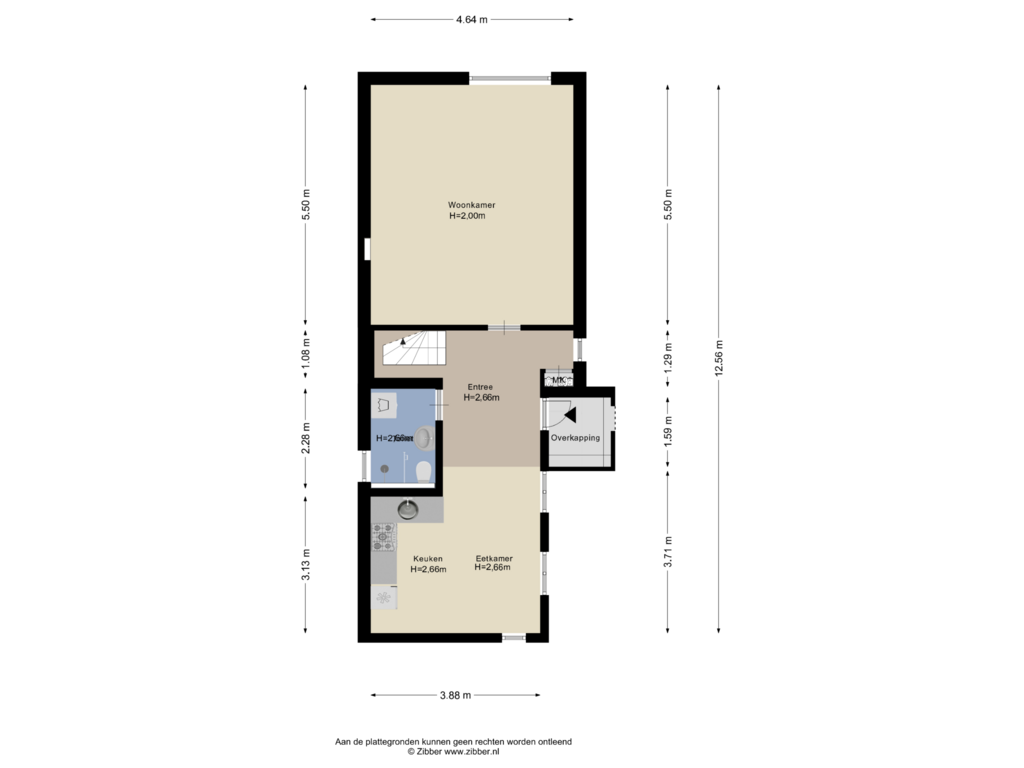 Bekijk plattegrond van Gastenverblijf van Veerweg 8