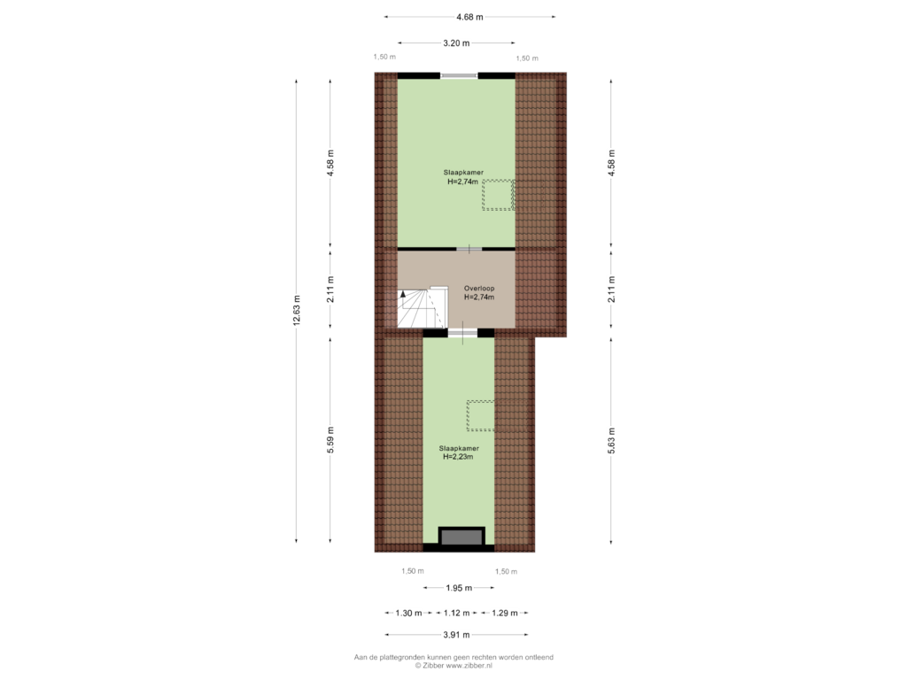 Bekijk plattegrond van Zolder van Veerweg 8