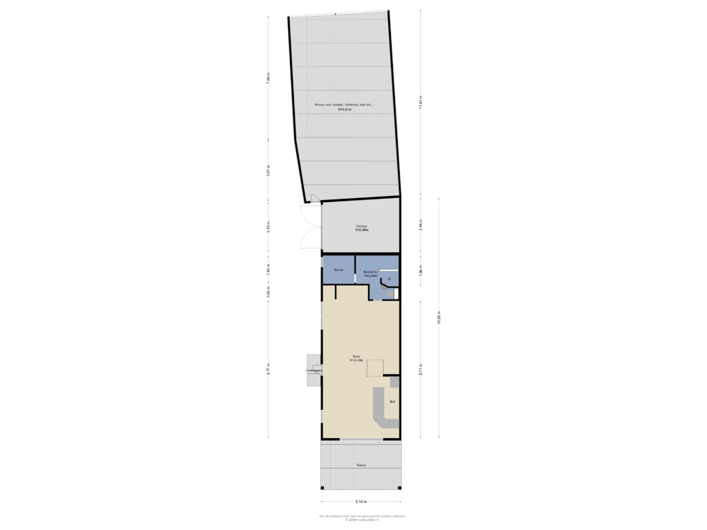 Bekijk plattegrond van Bijgebouw van Veerweg 8