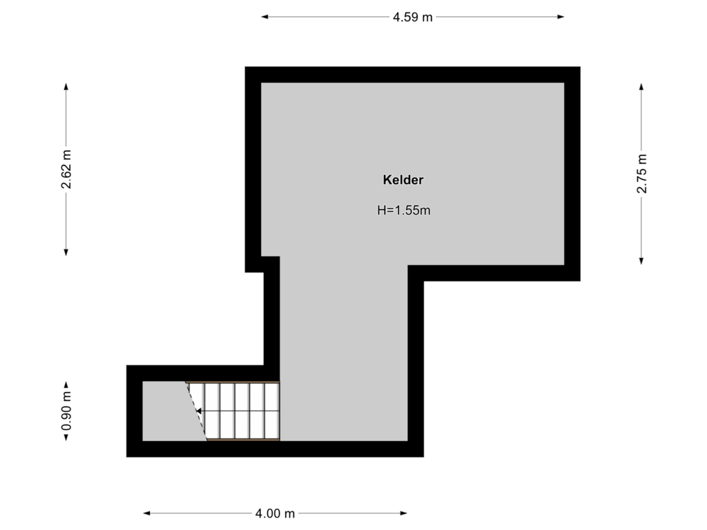 View floorplan of Kelder of Donkerstraat 48