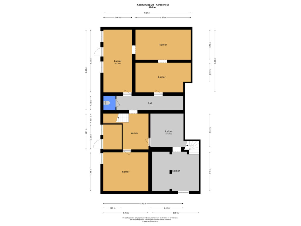 Bekijk plattegrond van KELDER van Koeduinweg 2-B