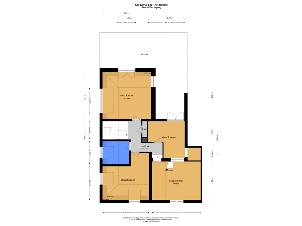 Bekijk plattegrond van EERSTE VERDIEPING van Koeduinweg 2-B