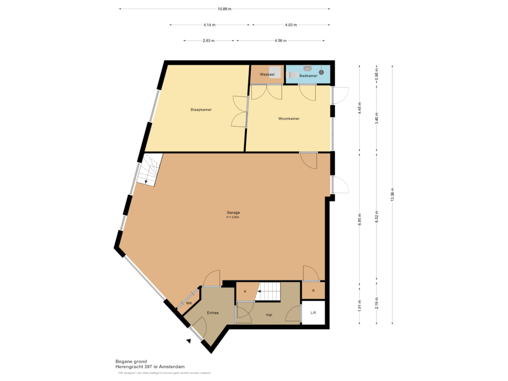 View floorplan of Begane grond of Herengracht 397-H