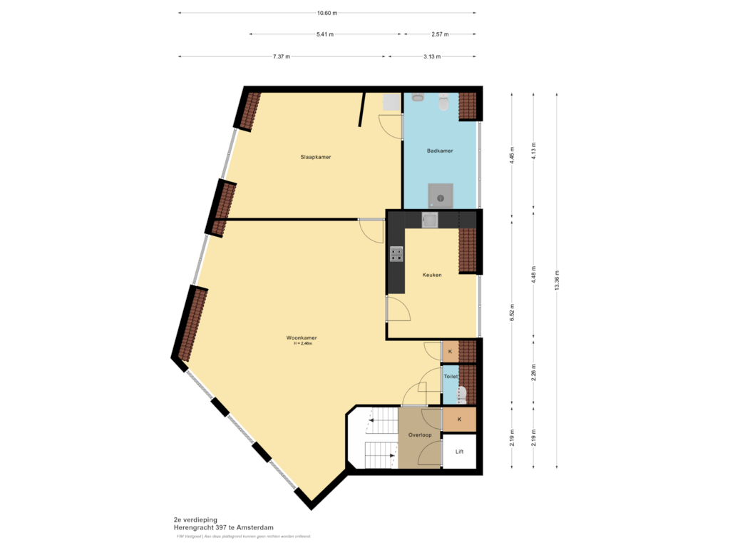 View floorplan of 2e verdieping of Herengracht 397-H