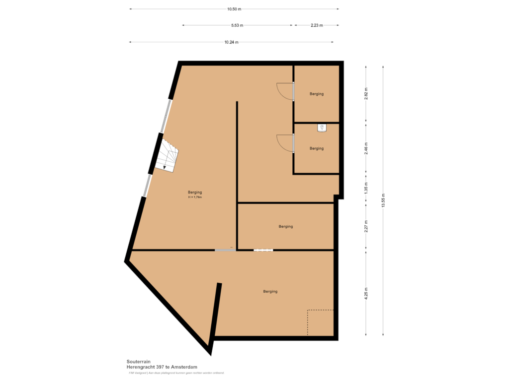 View floorplan of Souterrain of Herengracht 397-H