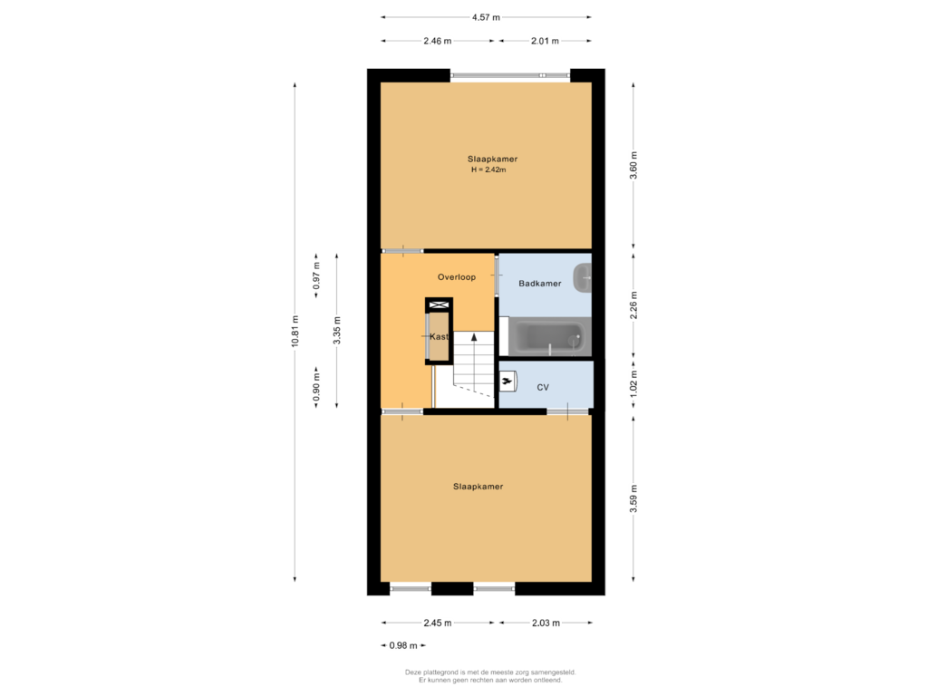 View floorplan of Eerste verdieping of Katendrechtsestraat 366