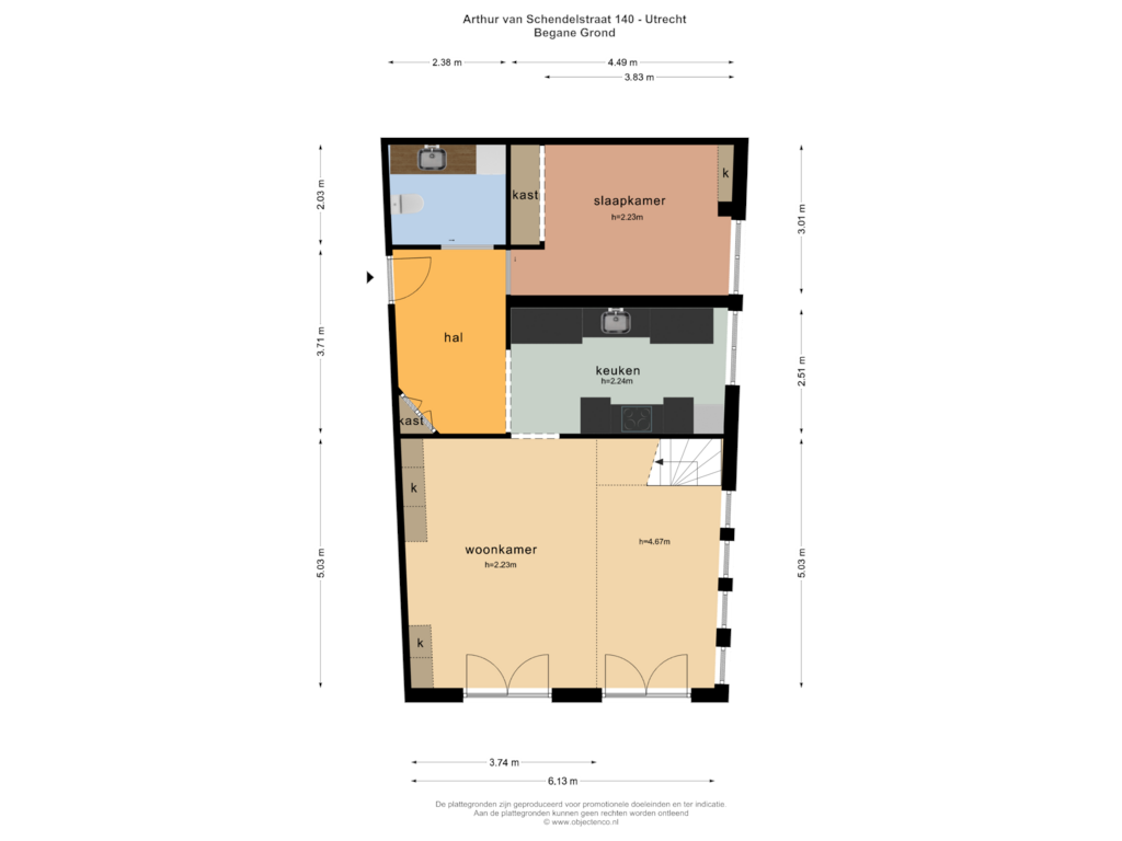 Bekijk plattegrond van BEGANE GROND van Arthur van Schendelstraat 140