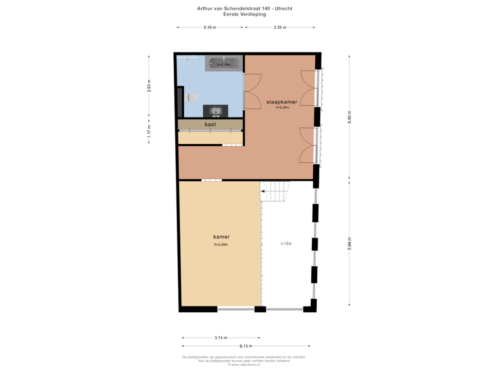 Bekijk plattegrond van EERSTE VERDIEPING van Arthur van Schendelstraat 140