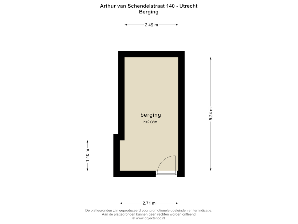 Bekijk plattegrond van BERGING van Arthur van Schendelstraat 140