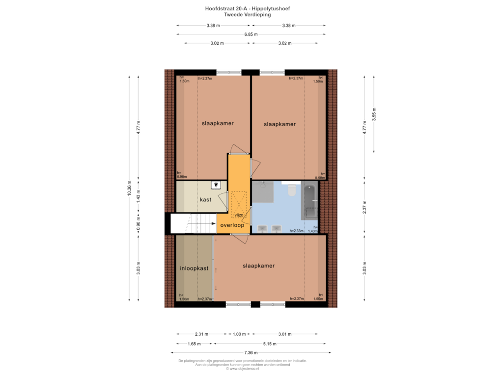 Bekijk plattegrond van TWEEDE VERDIEPING van Hoofdstraat 20-A