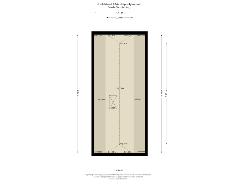 Bekijk plattegrond van DERDE VERDIEPING van Hoofdstraat 20-A