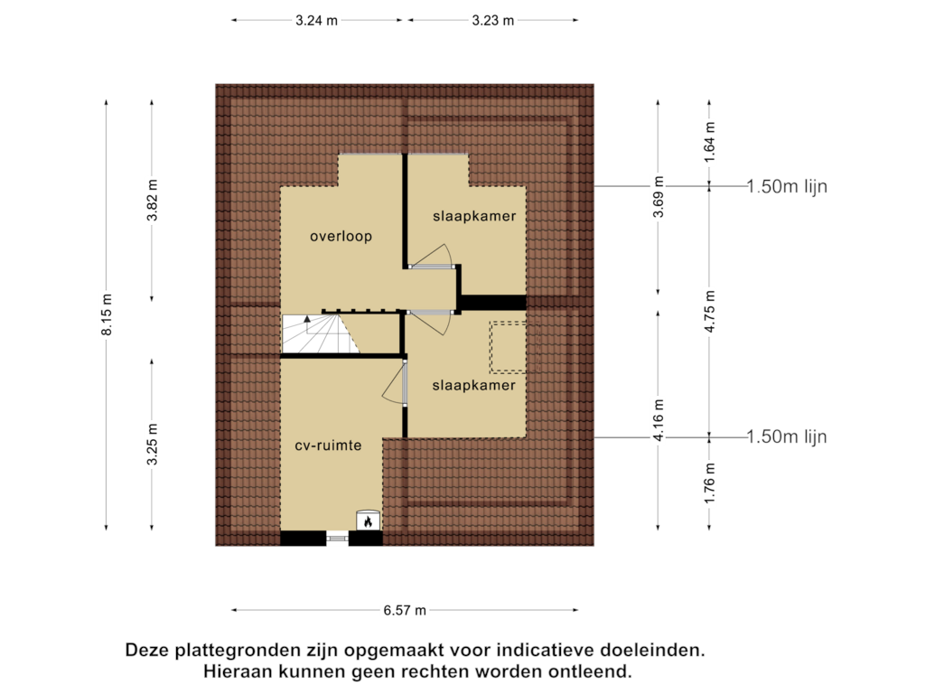 View floorplan of 2e verdieping of Dokter Rauppstraat 24