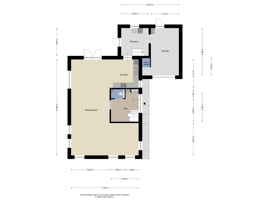 Bekijk plattegrond van Begane Grond van Zandvoort 25