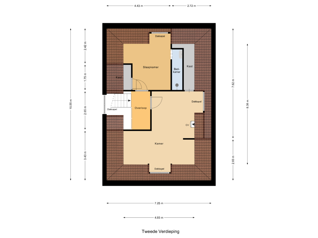 Bekijk plattegrond van Tweede Verdieping van 's-Heer Hendrikskinderendijk 92