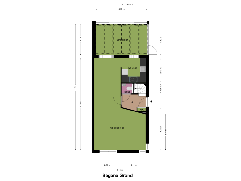 View floorplan of Begane Grond of Veldbrand 1