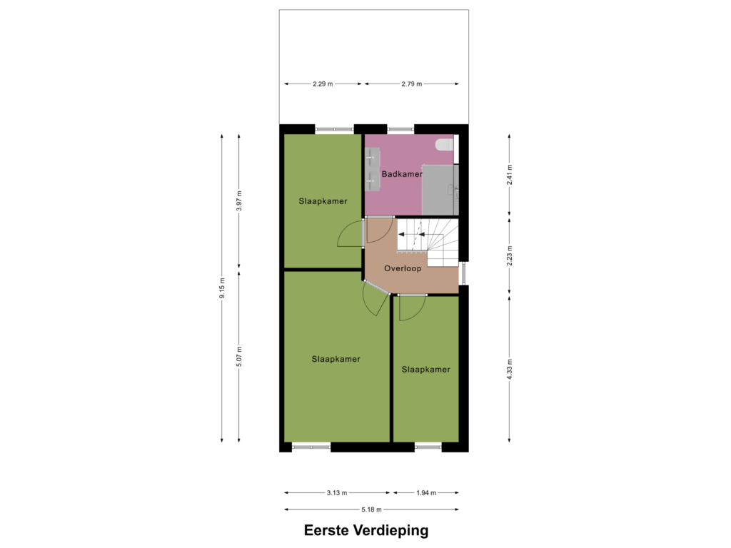 View floorplan of Eerste Verdieping of Veldbrand 1