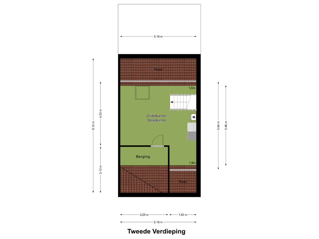 View floorplan of Tweede Verdieping of Veldbrand 1