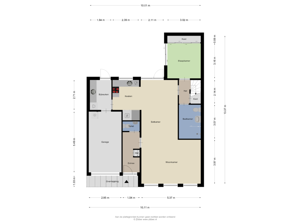 Bekijk plattegrond van Begane Grond van Zandkreekstraat 36