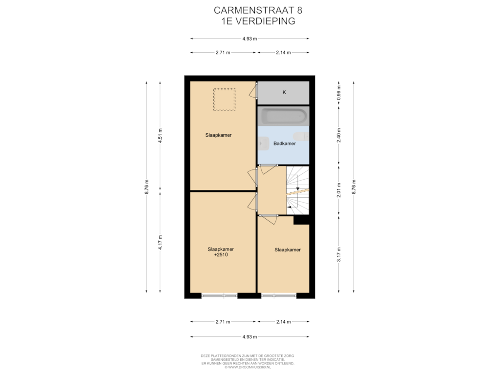 Bekijk plattegrond van 1E Verdieping van Carmenstraat 8