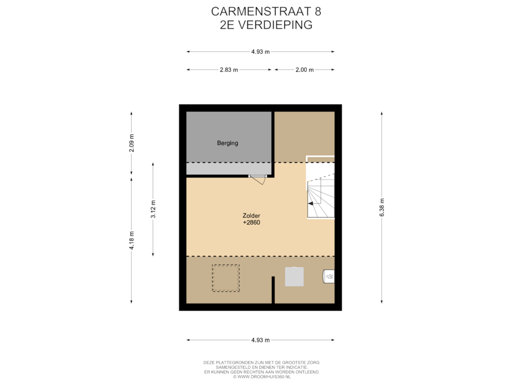 Bekijk plattegrond van 2E Verdieping van Carmenstraat 8