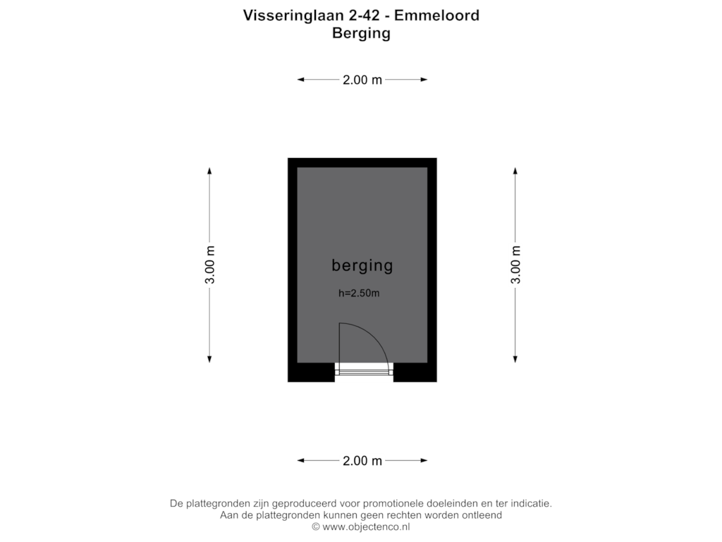 Bekijk plattegrond van BERGING van Visseringlaan 2-42