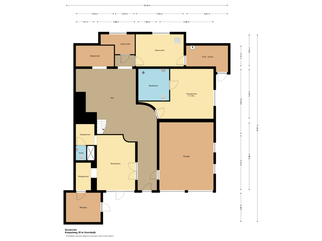 Bekijk plattegrond van Souterrain van Koepelweg 36