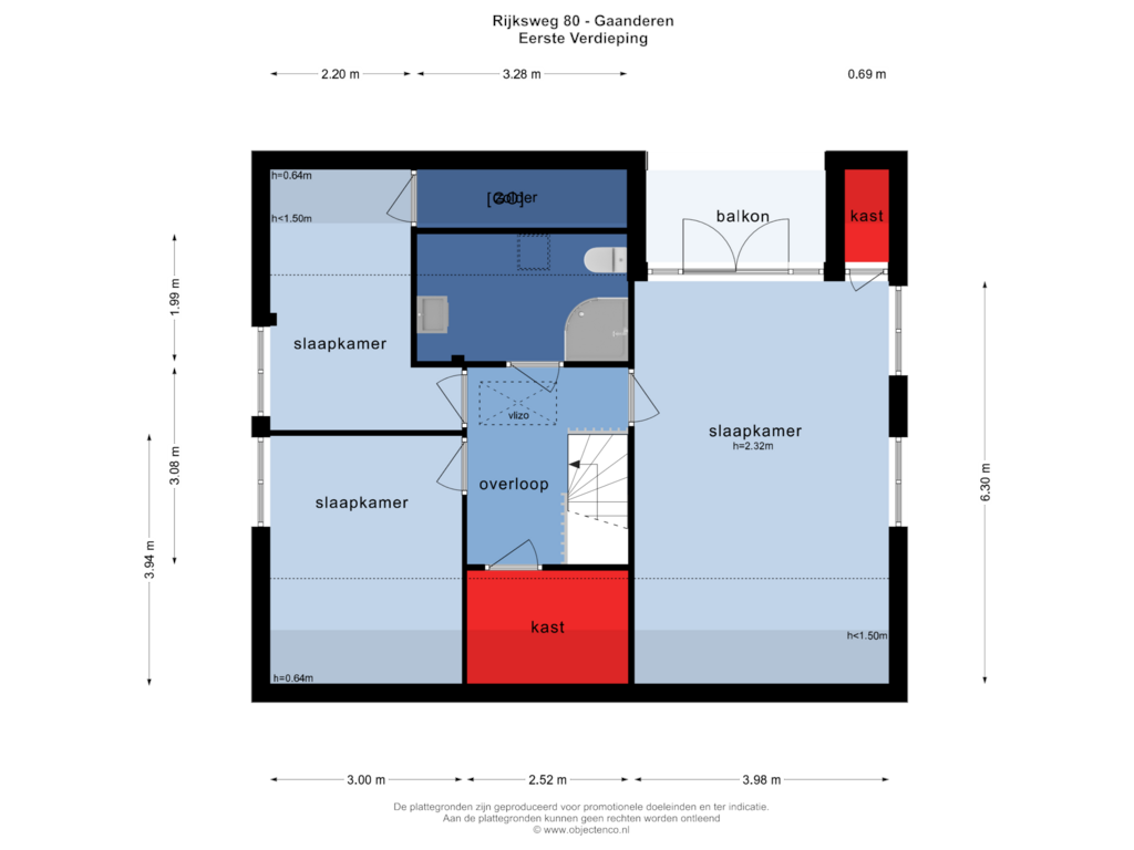 Bekijk plattegrond van EERSTE VERDIEPING van Rijksweg 80