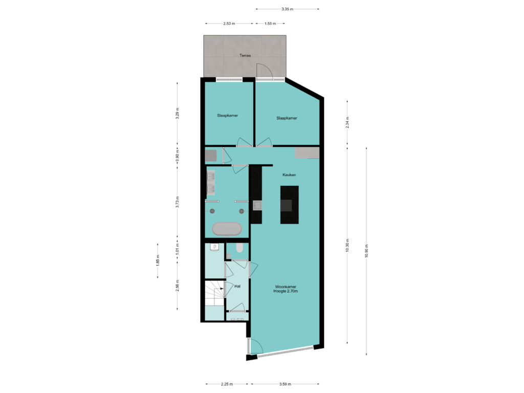 Bekijk plattegrond van Begane grond van Herenstraat 22-B