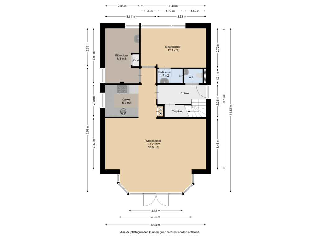 Bekijk plattegrond van Begane Grond van Pharshoeke 14