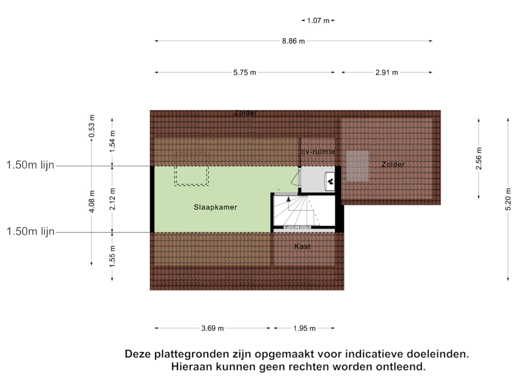 Bekijk plattegrond van Zolder van Gruttoweg 3