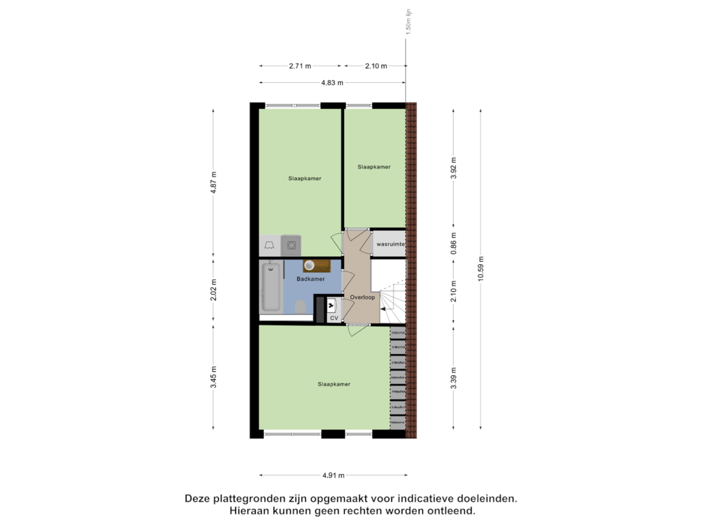 Bekijk plattegrond van Tweede Verdieping van Utrechtlaan 89