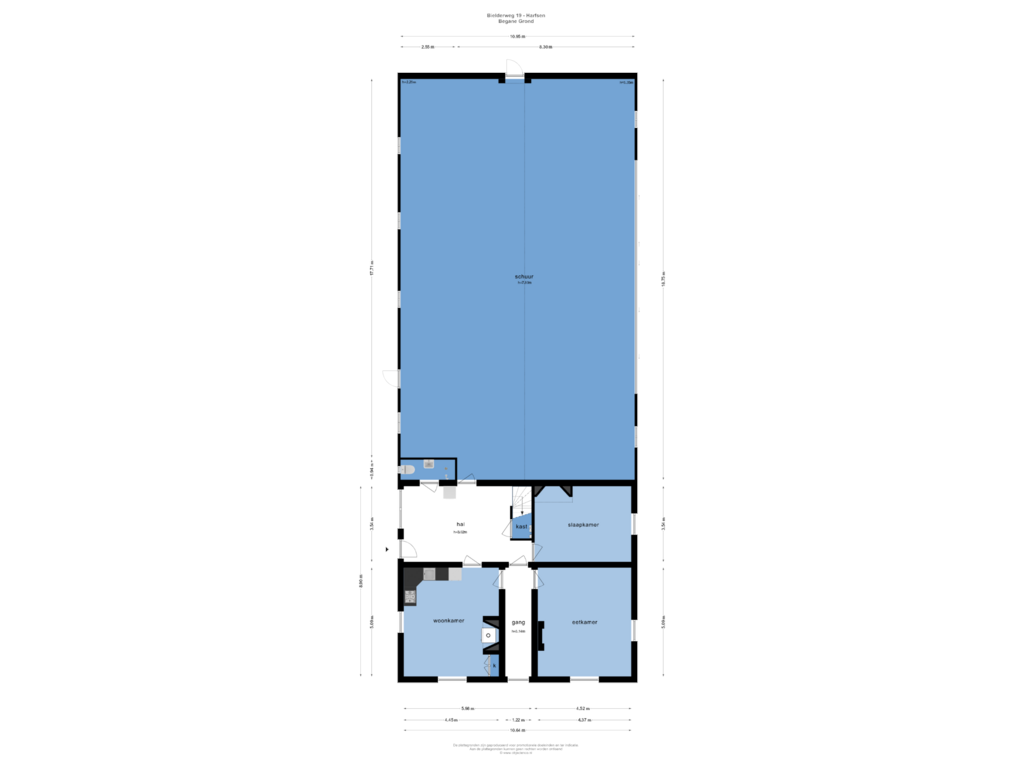 Bekijk plattegrond van BEGANE GROND van Bielderweg 19