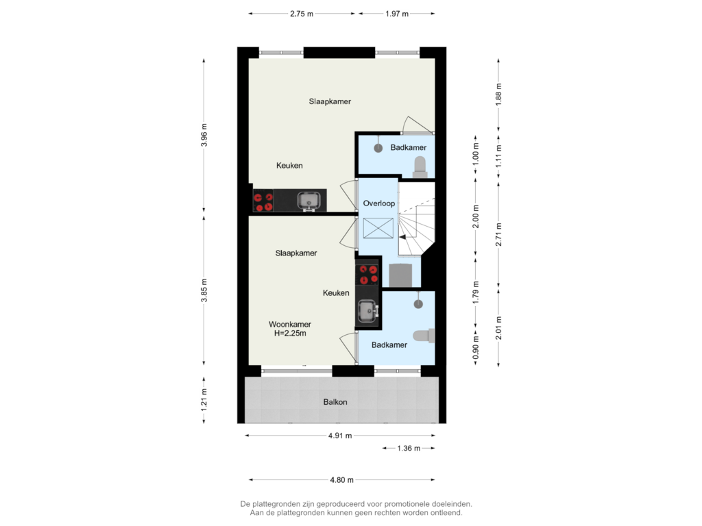 View floorplan of 2de Verdieping of Dordtsestraatweg 749-B