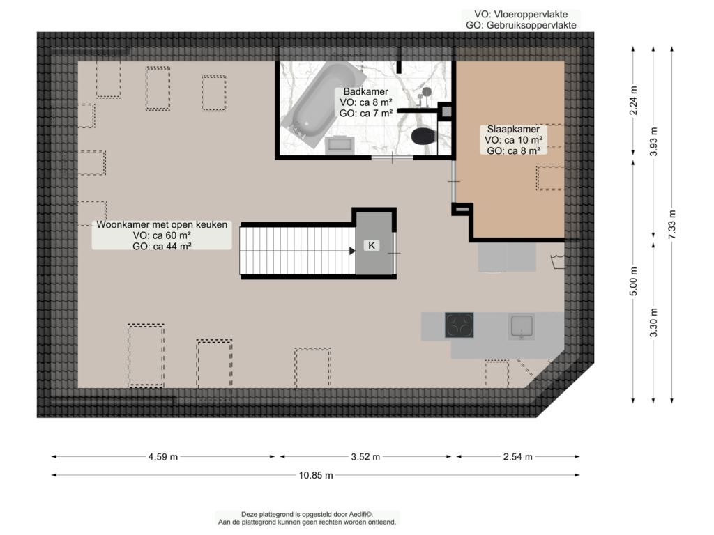 Bekijk plattegrond van Eerste verdieping van Duikerstraat 11