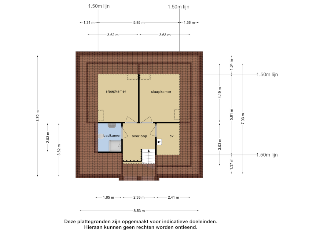 Bekijk plattegrond van 1e verdieping van Roegte 17