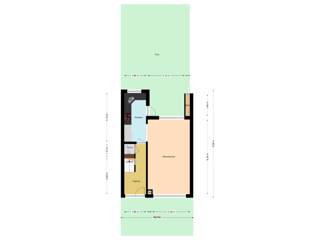 Bekijk plattegrond van Begane grond van Goudenregenlaan 9