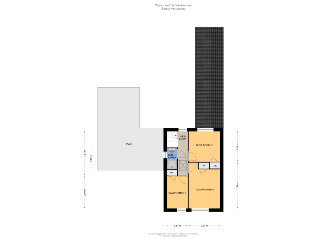 Bekijk plattegrond van Eerste Verdieping van Wielstraat 6