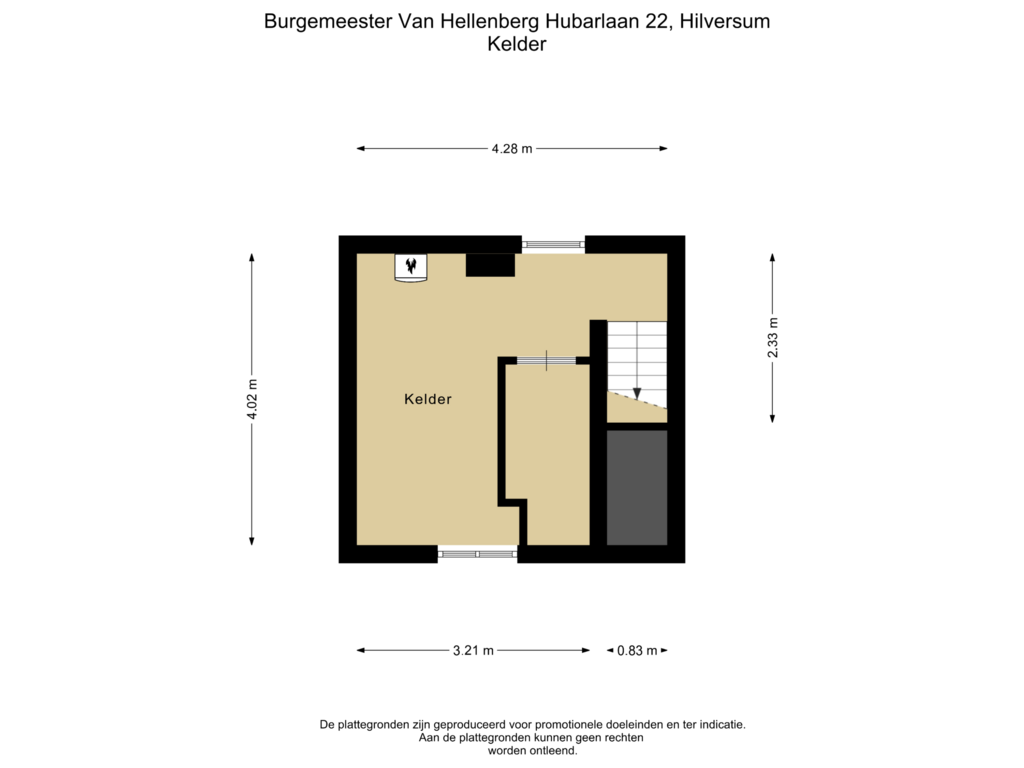 View floorplan of Kelder of Burgemeester Van Hellenberg Hubarlaan 22