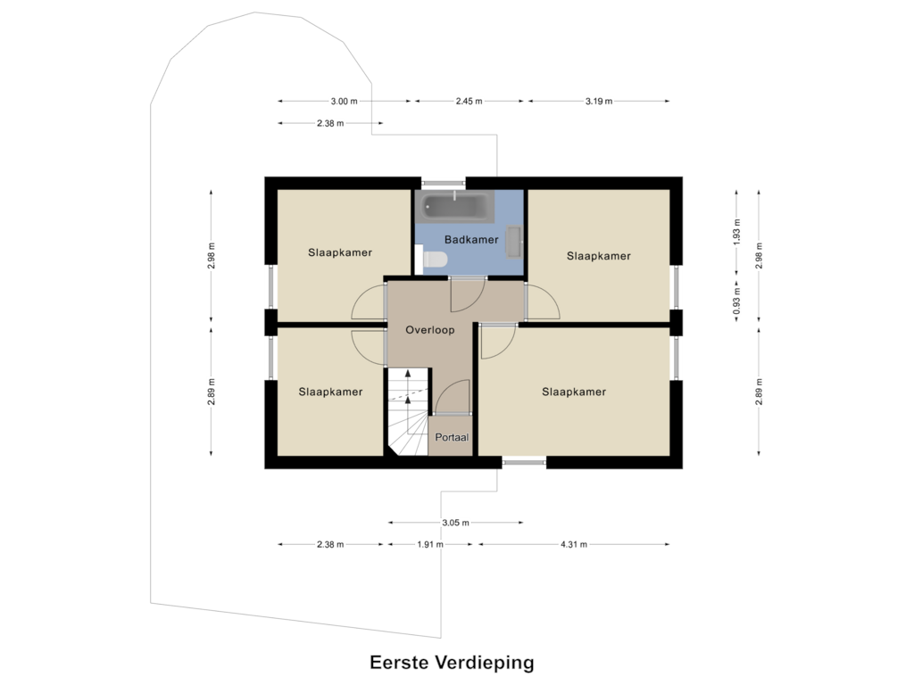 Bekijk plattegrond van Eerste Verdieping van Teggert 25