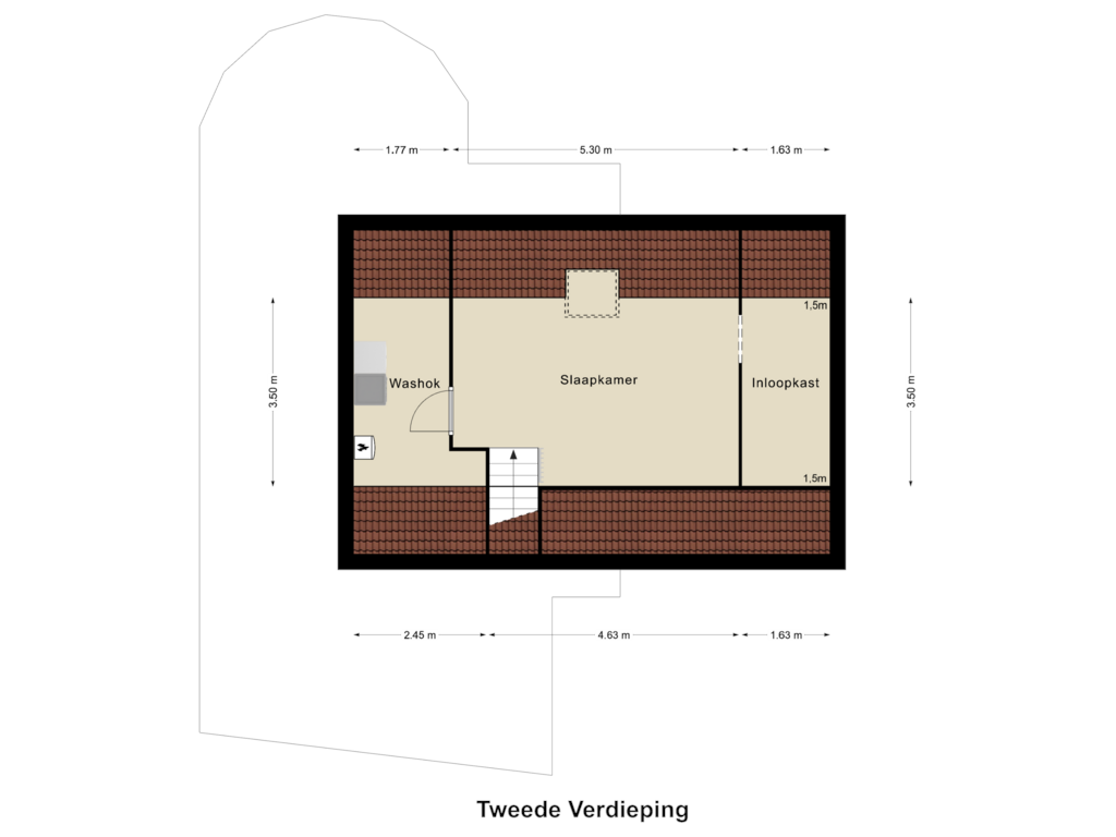 Bekijk plattegrond van Tweede Verdieping van Teggert 25