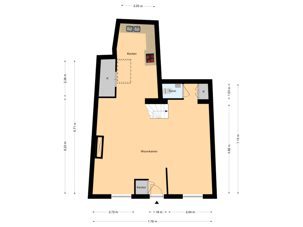 Bekijk plattegrond van Begane Grond van Marktplein 13