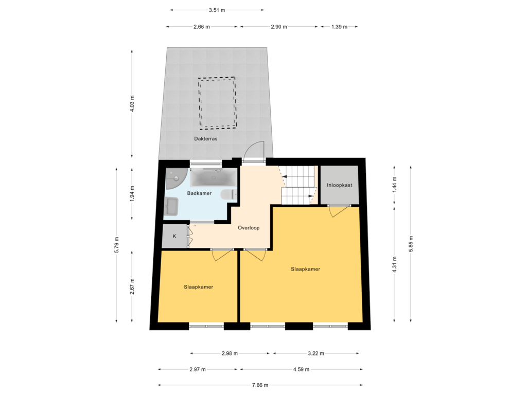 Bekijk plattegrond van 1e Verdieping van Marktplein 13