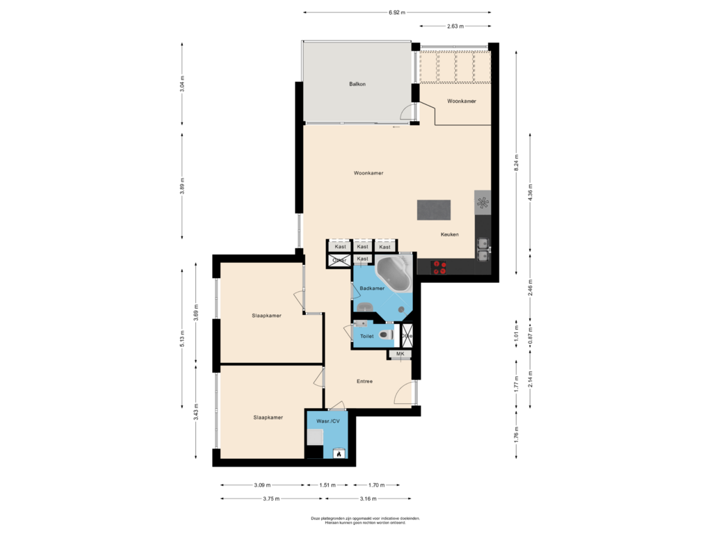 Bekijk plattegrond van Derde verdieping van Rijckert Aertszweg 71