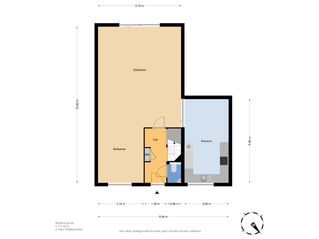 Bekijk plattegrond van Begane grond van Ter Lips 34