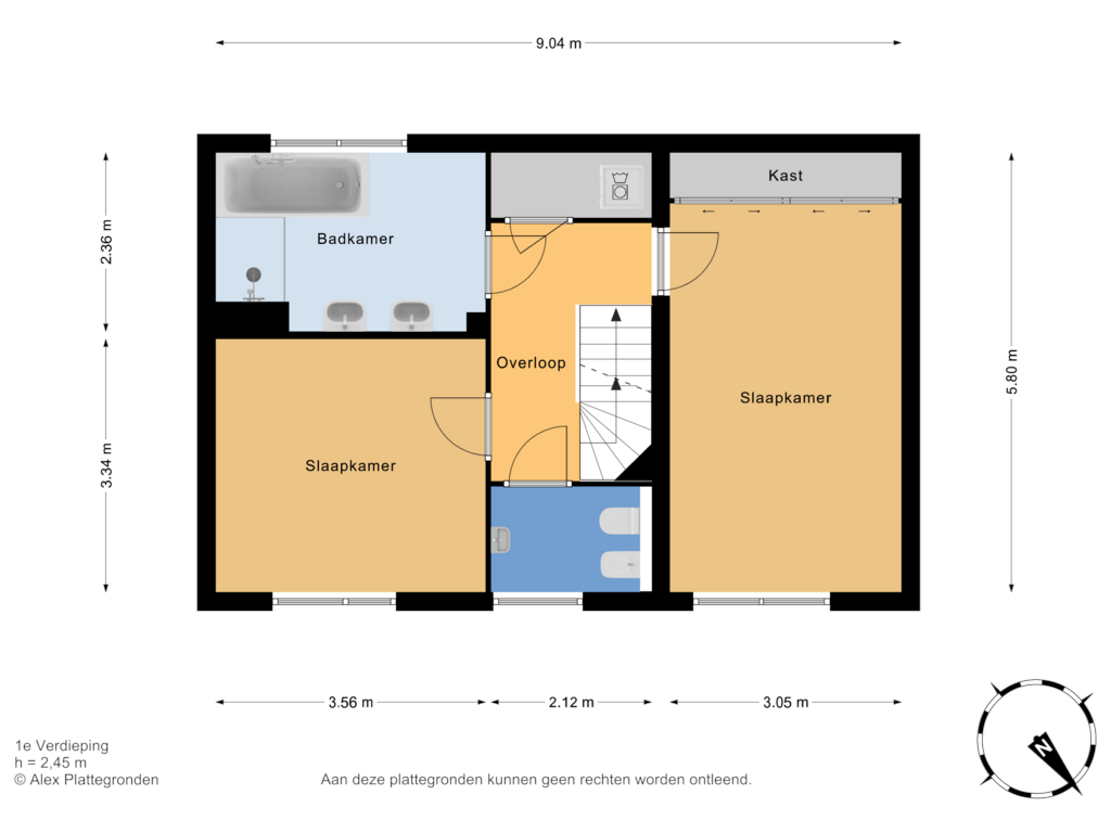 Bekijk plattegrond van 1e Verdieping van Ter Lips 34