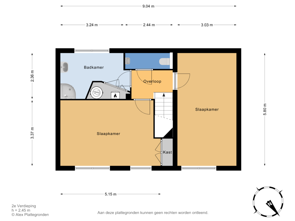 Bekijk plattegrond van 2e Verdieping van Ter Lips 34