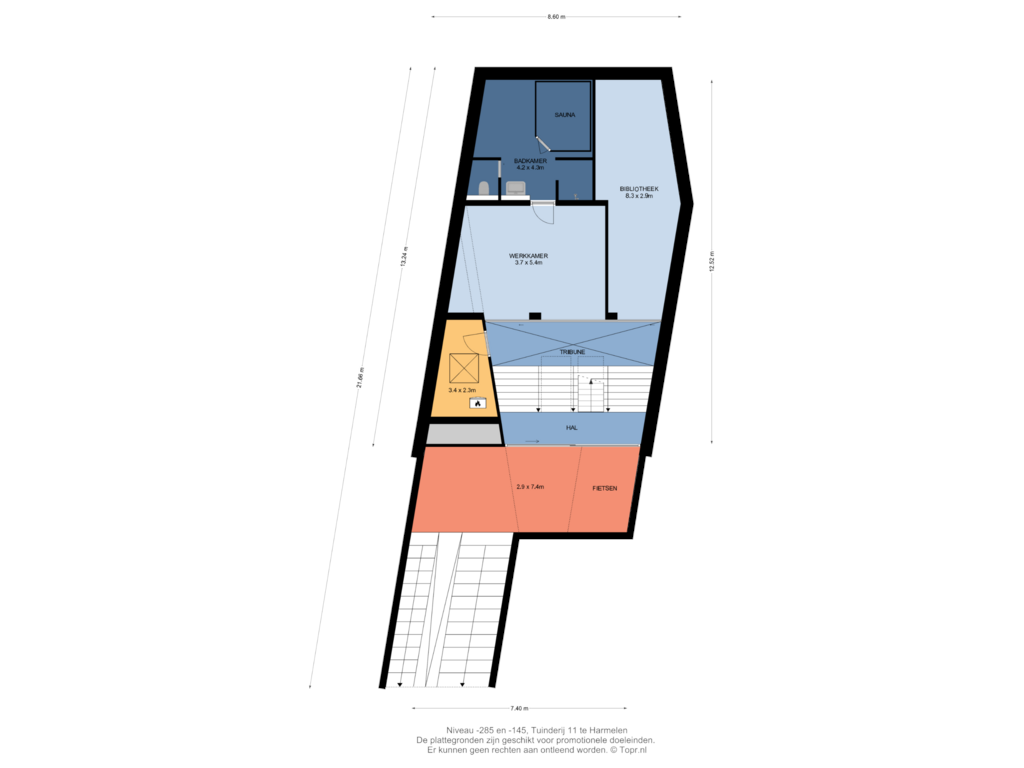 Bekijk plattegrond van Niveau -145 en -285 van Tuinderij 11