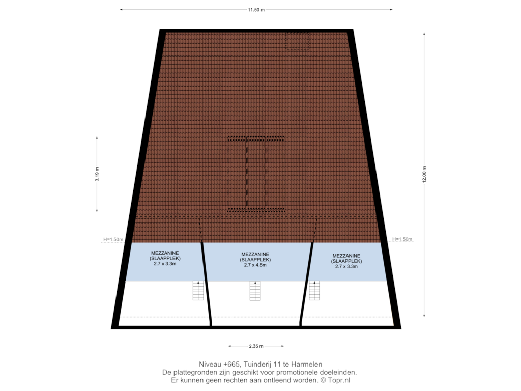 Bekijk plattegrond van Niveau +665 van Tuinderij 11